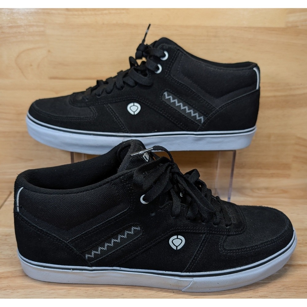 Circa Union Mens Black White Leather Mid Top Skate Shoes Size 12 BKWH LYG02-13 - Picture 2 of 11